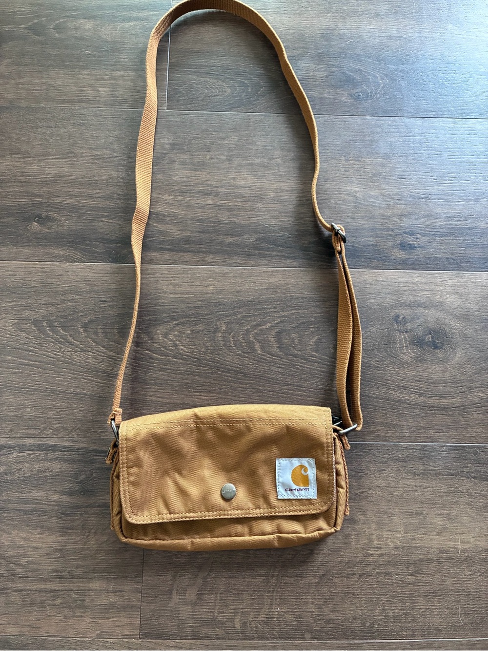 Carhartt Brown/Tan Crossbody Horizontal Bag with Adjustable Strap